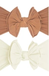 Baby Bling Babies' 2-pack Fab-bow-lous Headbands In Rose Gold / Ivory