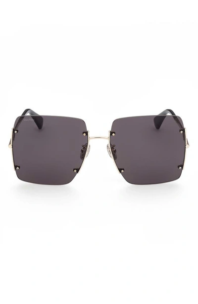 Max Mara 60mm Geometric Sunglasses In Gold / Smoke