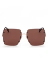 Max Mara 60mm Geometric Sunglasses In Bronze/ Other / Brown