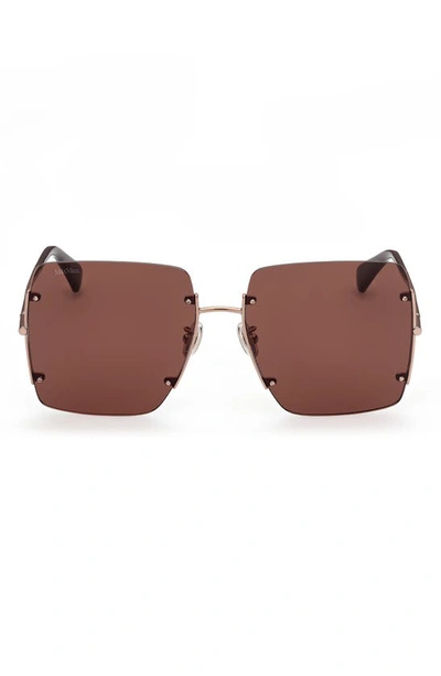 Max Mara 60mm Geometric Sunglasses In Bronze/ Other / Brown