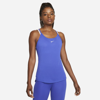 Nike Women's Dri-fit One Elastika Standard Fit Tank Top In Blue