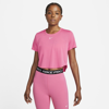 Nike Women's Dri-fit One Standard Fit Short-sleeve Cropped Top In Pink