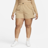 Nike Women's  Sportswear Woven High-rise Shorts (plus Size) In Brown