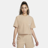 Nike Women's  Sportswear Everyday Modern Woven Boxy Top In Brown
