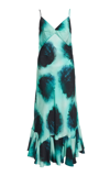 Del Core Ruffled Midi Slip Dress In Print