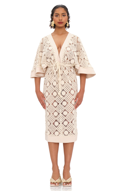 Andrea Iyamah Women's Rahi Crochet Cover-up Dress In White