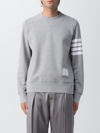 Thom Browne Sweatshirt With Striped Tongue In Grey