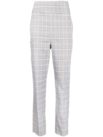 Twinset Check-pattern Straight Trousers In White