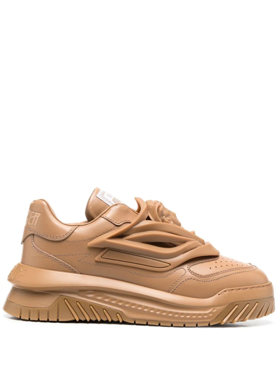 Versace Odissea Low-top Sneakers In Beige