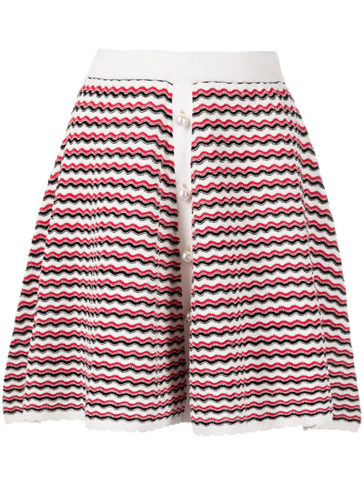 Adam Lippes Zigzag Crepe A-line Skirt In Multi