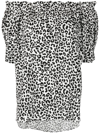 ADAM LIPPES CHEETAH-PRINT OFF-SHOULDER BLOUSE