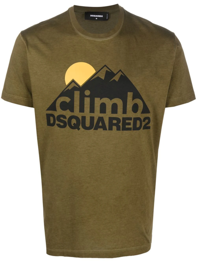 Dsquared2 Climb Logo-print T-shirt In Brown