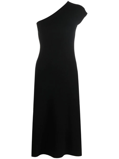 Filippa K One-shoulder Knitted Dress In Black