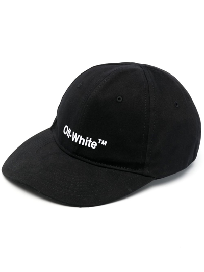 Off-white Helvetica Baseball Cap In Schwarz