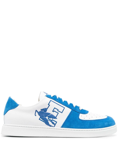Etro Pegaso Panelled Low-top Sneakers In Blue