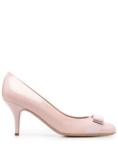 Ferragamo Carla 70mm Viva-bow Pumps In Rosa
