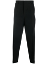 JIL SANDER VIRGIN-WOOL TAPERED TROUSERS