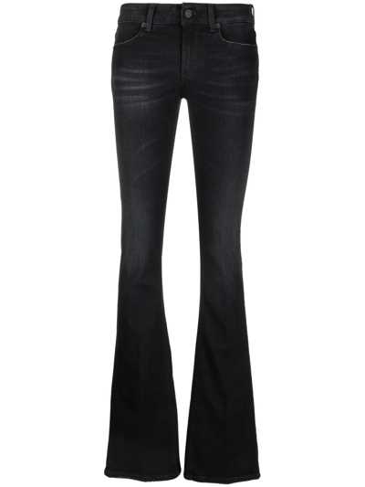 Dondup High-waisted Flared Trousers In Schwarz