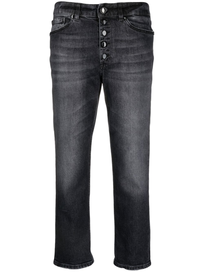 Dondup Straight-leg Cropped Jeans In Schwarz