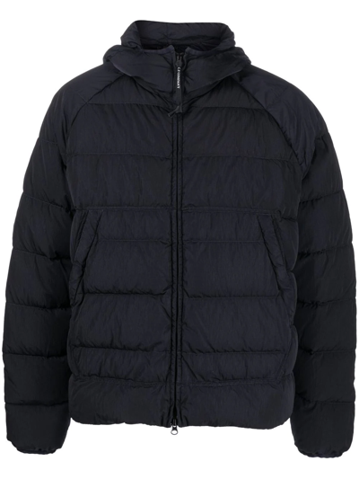 C.p. Company Hooded Down-jacket In Blue