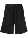 Moncler High-waisted Drawstring Shorts In Schwarz