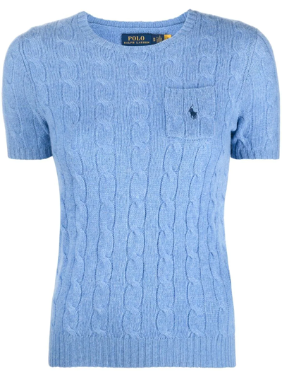Polo Ralph Lauren Polo Pony Cable-knit Short-sleeve Top In