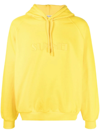 Sunnei Logo Embroidered Drawstring Hoodie In Gelb