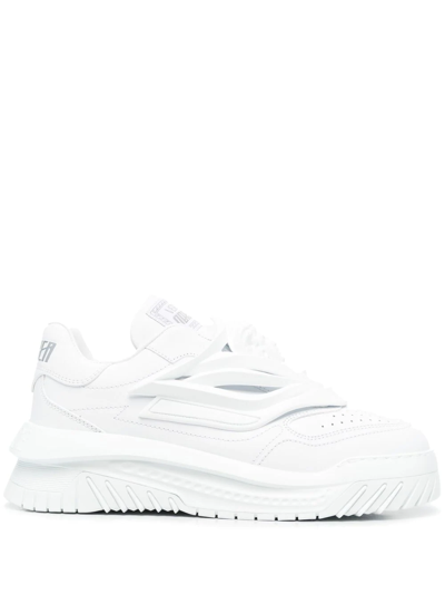 Versace Odissea Caged Rubber Medusa Sneakers In White