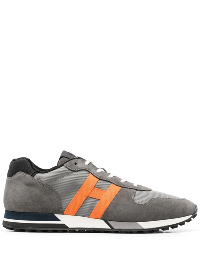 Hogan Grey H383 Nastro Suede Sneakers