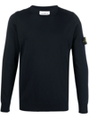 Stone Island Logo Patch Sweater In Blue