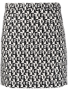 Elisabetta Franchi Monogram-print Mini Skirt In Schwarz