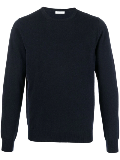 Malo Crew Neck Cashmere Sweater In Blue