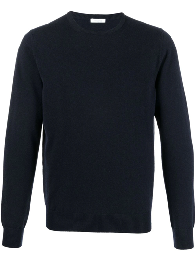 Malo Crew Neck Sweater In Cashmere In Blue