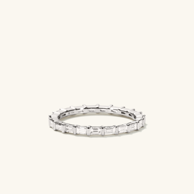 Mejuri Baguette Diamond Eternity Band White Gold In Silver