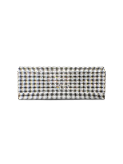 Amina Muaddi Amini Paloma Crystal-embellished Clutch In Metallic