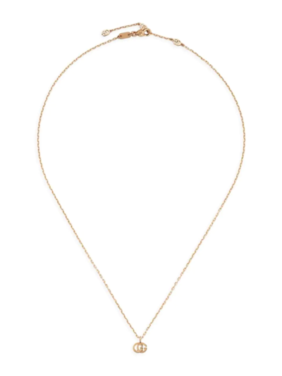 Gucci Women's Running G 18k Rose Gold Pendant Necklace In Pink Gold