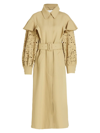 CHLOÉ WOMEN'S EMBROIDERED WOOL TRENCH COAT