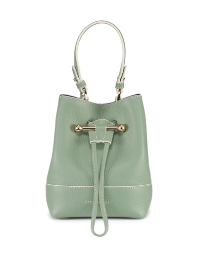 Strathberry Lana Osette Leather Bucket Bag In Sage