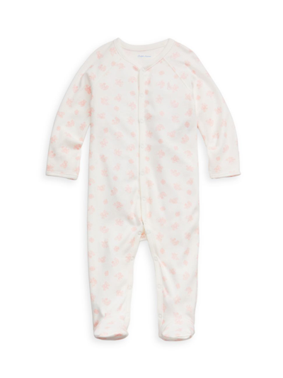 Polo Ralph Lauren Baby Girls Or Boys Organic Cotton Interlock Footed Coverall In Pink Multi