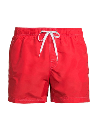 Sundek Contrast-stitch Board Shorts In Red