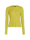 Atm Anthony Thomas Melillo Cashmere Long-sleeve Crewneck In Granny Smith