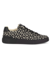 Balmain B Court Monogram Jacquard Low Top Sneaker In Noir Ivoire