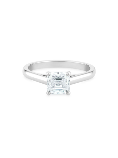 De Beers Jewellers Women's Db Classic Platinum & Asscher-cut Natural Diamond Solitaire Engagement Ring In White