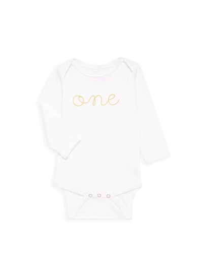 Juju + Stitch Baby's One Long-sleeve Bodysuit In White Gold