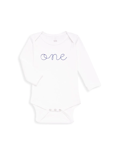 Juju + Stitch Baby's One Long-sleeve Bodysuit In White Navy