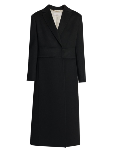 Agnona Long Cashmere Wrap Coat In Black