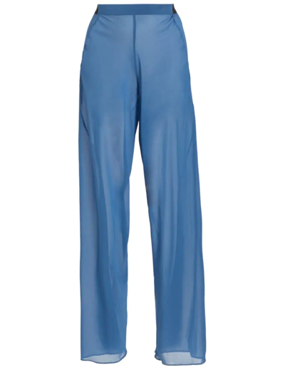 Christopher Esber Elasticized Semi-sheer Trousers In Denim