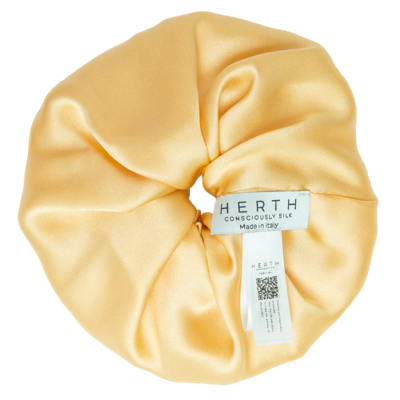 Herth Edi Desert Gots Organic Silk Hair Scrunchie In Yellow