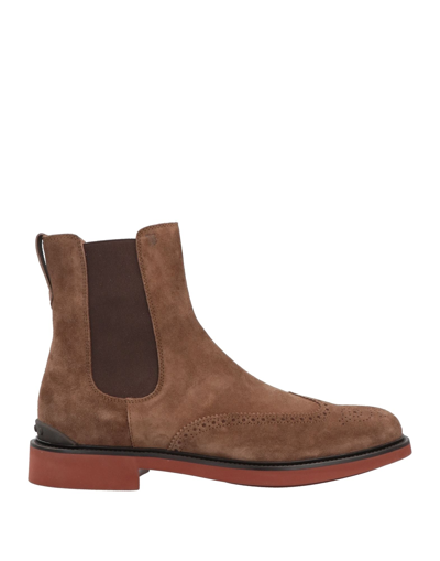 Tod's Ankle Boot Suede Light In Brown