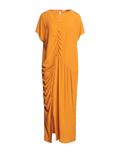 Liviana Conti Midi Dresses In Orange